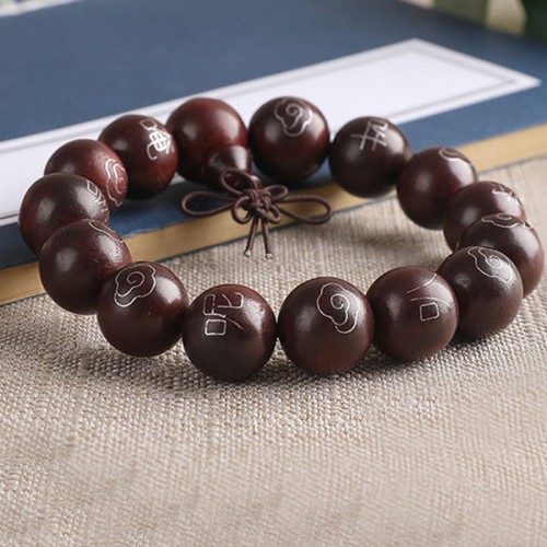 Red Sandalwood Om Mani Padme Hum Protection Bracelet Red Sandalwood Om Mani Padme Hum Protection Bracelet