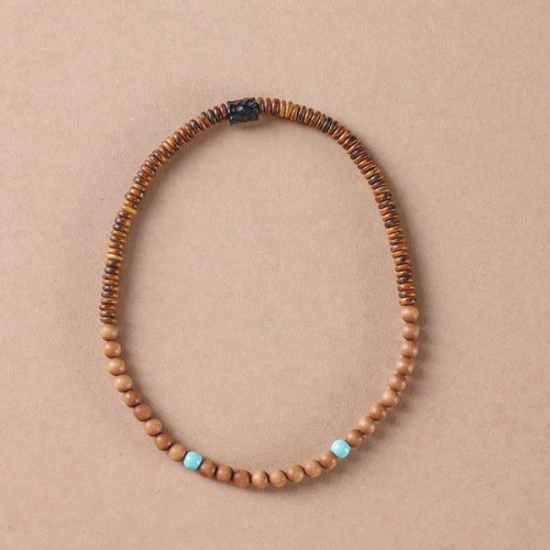 Sandalwood Turquoise Protection Double Wrap Bracelet