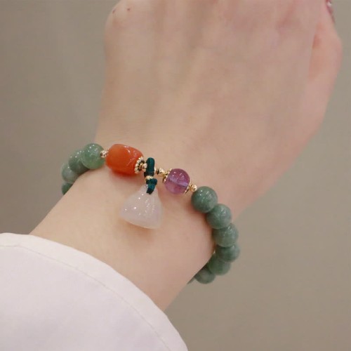 Cyan Jade Lotus Amethyst Crystal Healing Bracelet Cyan Jade Lotus Amethyst Crystal Healing Bracelet
