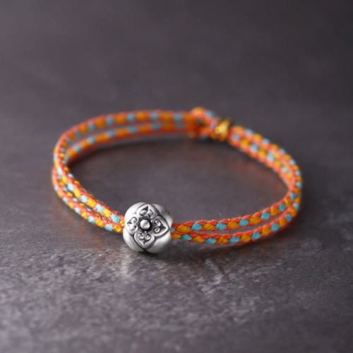999 Sterling Silver Persimmon Luck Braided Bracelet 999 Sterling Silver Persimmon Luck Braided Bracelet