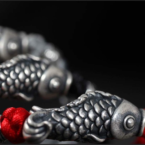 Silver Luck Koi Fish String Bracelet Silver Luck Koi Fish String Bracelet