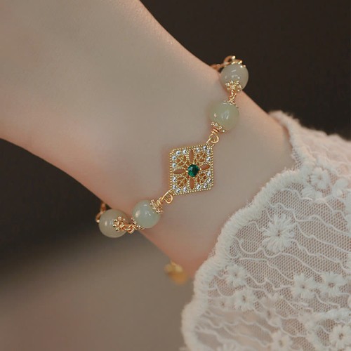 Hetian Jade Bead Luck Chain Bracelet Hetian Jade Bead Luck Chain Bracelet
