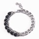 Tiger Eye Picasso Jasper Frosted Stone Strength Bracelet