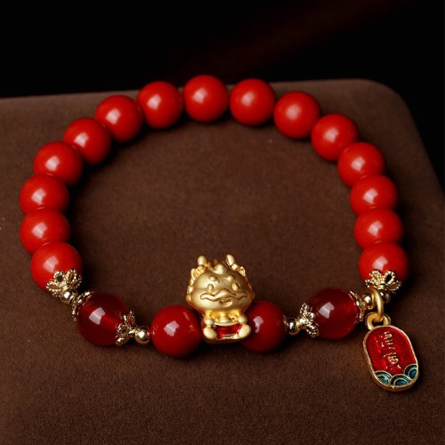 Year of the Dragon Cinnabar Ingot Protection Bracelet Year of the Dragon Cinnabar Ingot Protection Bracelet