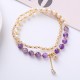 Amethyst Aquamarine Strawberry Quartz Peace Bracelet Amethyst Aquamarine Strawberry Quartz Peace Bracelet