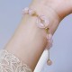 Natural Pink Crystal Peace Buckle Love Bracelet