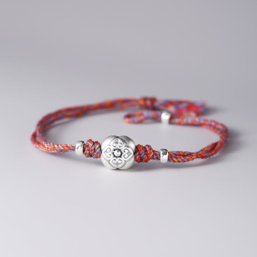 999 Sterling Silver Persimmon Luck Braided Bracelet 999 Sterling Silver Persimmon Luck Braided Bracelet