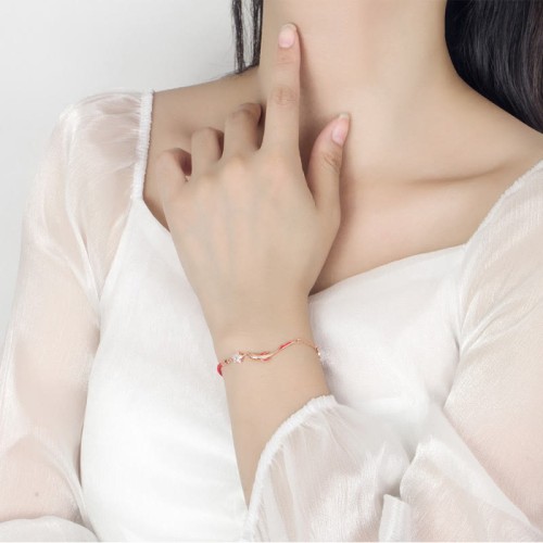 925 Silver Koi Fish Lotus Star Red String Bracelet 925 Silver Koi Fish Lotus Star Red String Bracelet