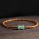 Olive Pit Green Aventurine Bamboo Luck Bracelet