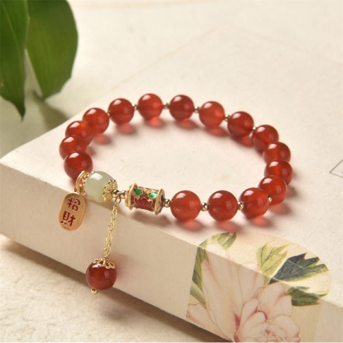 Natural Red Agate Jade Confidence Blessing Bracelet