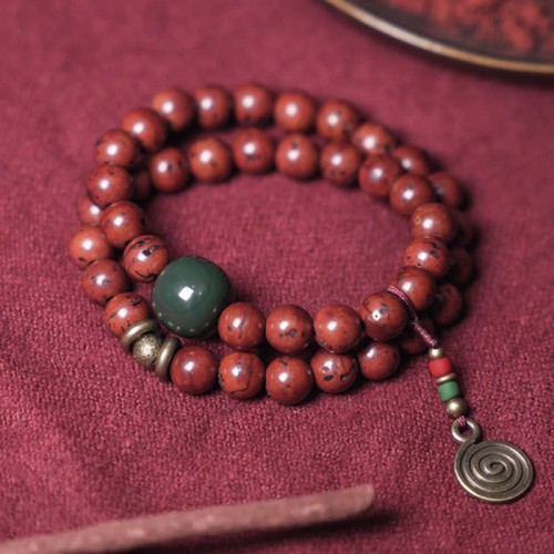 Bodhi Seed Cyan Jade Copper Peace Bracelet