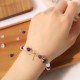Amethyst Cat Eye Black Rutilated Quartz Bead Bracelet