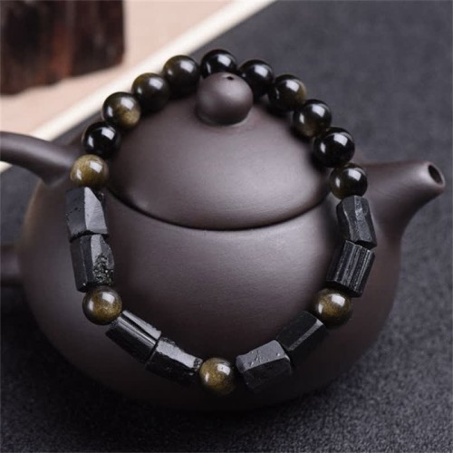 Gold Sheen Obsidian Black Tourmaline Wealth Bracelet Gold Sheen Obsidian Black Tourmaline Wealth Bracelet