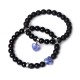 Black Onyx Crystal Stone Love Heart Protection Couple Bracelet Black Onyx Crystal Stone Love Heart Protection Couple Bracelet