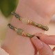 14K Copper Plated Peridot Jade Bamboo Luck Bracelet 14K Copper Plated Peridot Jade Bamboo Luck Bracelet