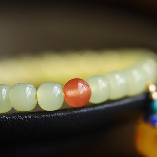 Hetian Jade Pumpkin Amber Red Agate Prosperity Bracelet Hetian Jade Pumpkin Amber Red Agate Prosperity Bracelet