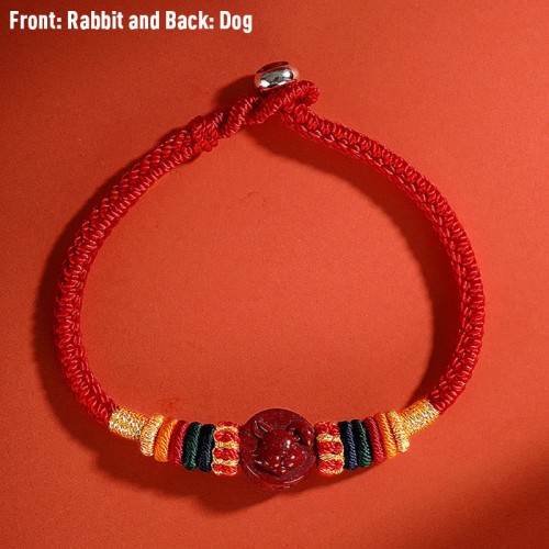 Year of the Dragon 925 Silver Cinnabar Auspicious Bracelet Year of the Dragon 925 Silver Cinnabar Auspicious Bracelet