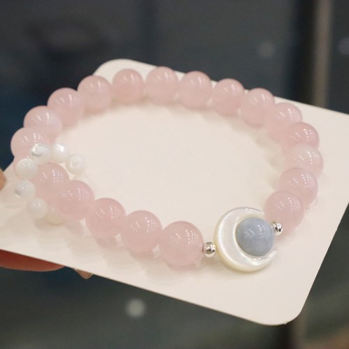 925 Silver Amethyst Aquamarine Cat's Eye Healing Bracelet