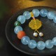 Aquamarine Amber Chinese Knot Charm Peace Bracelet