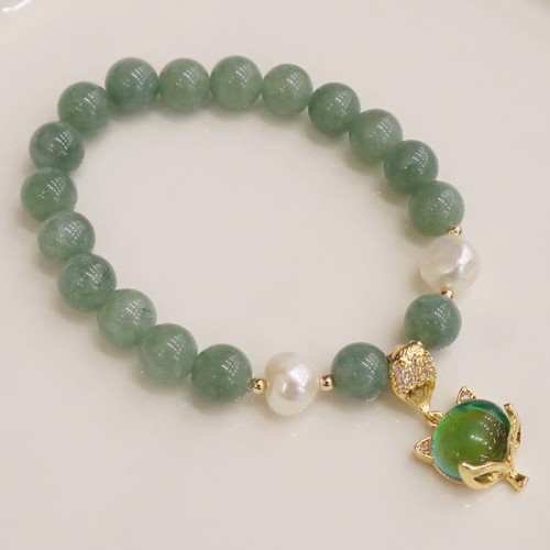 Jade Pearl Fox Charm Luck Bracelet Jade Pearl Fox Charm Luck Bracelet