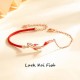 925 Silver Koi Fish Lotus Star Red String Bracelet 925 Silver Koi Fish Lotus Star Red String Bracelet