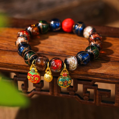 Swallowing Beast Cinnabar Bead Bracelet