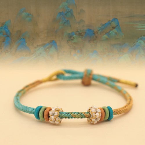 Peach Blossom Knot Luck Braided Bracelet