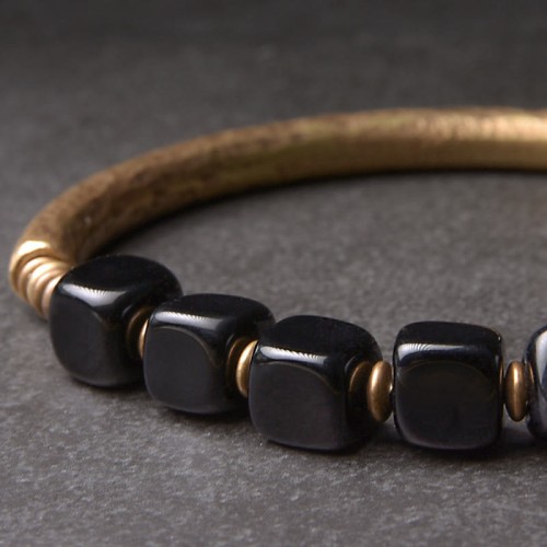 Obsidian Crystal Copper Strength Couple Bracelet