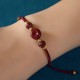 Handmade Lotus Cinnabar Blessing Braid Bracelet
