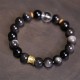 Silver Sheen Obsidian Om Mani Padme Hum Protection Bracelet
