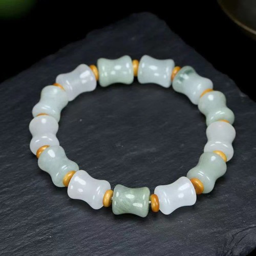 Jade Coconut Shell Bamboo Luck Bracelet