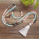 Amazonite Black Glitter Stone Positive Tassel Bracelet Amazonite Black Glitter Stone Positive Tassel Bracelet