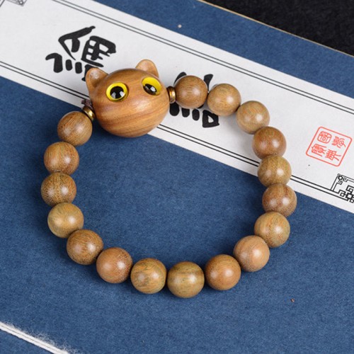 Ebony Wood Green Sandalwood Lovely Cat Bracelet Ebony Wood Green Sandalwood Lovely Cat Bracelet