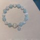 925 Silver Cat's Eye Aquamarine Support Bracelet 925 Silver Cat's Eye Aquamarine Support Bracelet