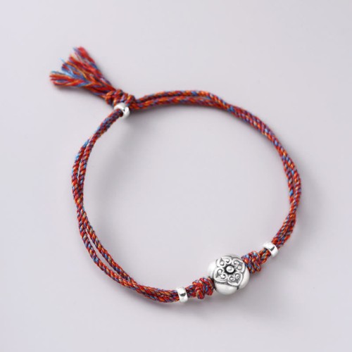 999 Sterling Silver Persimmon Luck Braided Bracelet 999 Sterling Silver Persimmon Luck Braided Bracelet