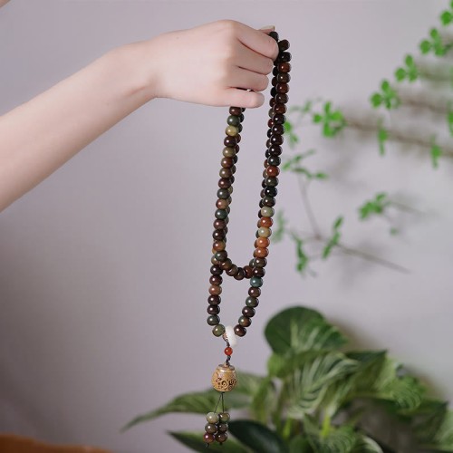 108 Mala Beads Dunhuang Bodhi Seed Dzi Bead Evil Spirits Bracelet 108 Mala Beads Dunhuang Bodhi Seed Dzi Bead Evil Spirits Bracelet