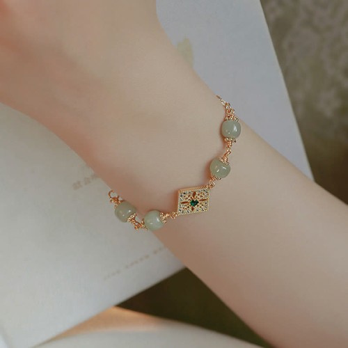 Hetian Jade Bead Luck Chain Bracelet Hetian Jade Bead Luck Chain Bracelet