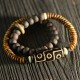 Tibetan Nine-Eye Dzi Bead Green Sandalwood Peace Wrap Bracelet Tibetan Nine-Eye Dzi Bead Green Sandalwood Peace Wrap Bracelet