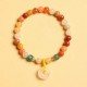 14K Gold Plated Golden Silk Jade Peace Buckle Bracelet 14K Gold Plated Golden Silk Jade Peace Buckle Bracelet