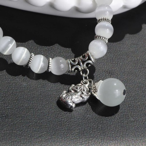 Cat Eye PiXiu Support Triple Wrap Bracelet