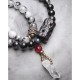 Black Rutilated Quartz Ebony Wood White Crystal Success Bracelet Black Rutilated Quartz Ebony Wood White Crystal Success Bracelet