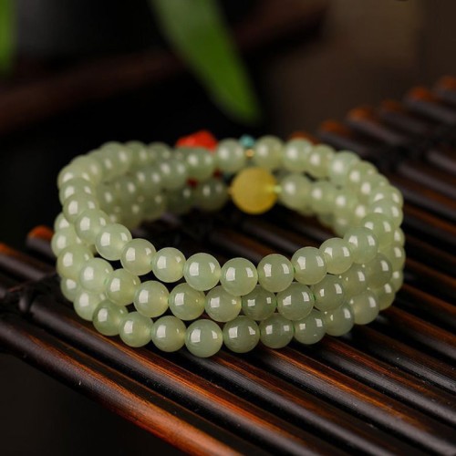 Jade Red Agate Amber Laughing Buddha Bracelet Jade Red Agate Amber Laughing Buddha Bracelet