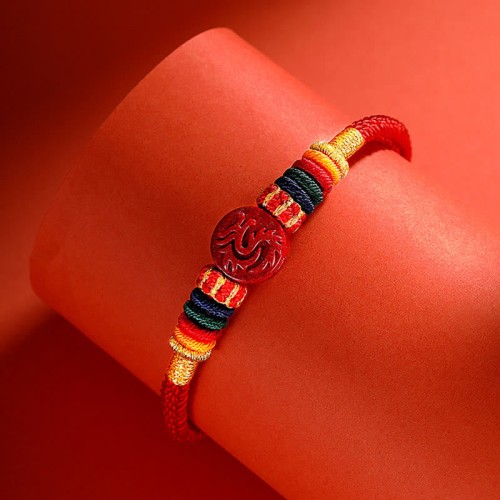 Year of the Dragon 925 Silver Cinnabar Auspicious Bracelet Year of the Dragon 925 Silver Cinnabar Auspicious Bracelet
