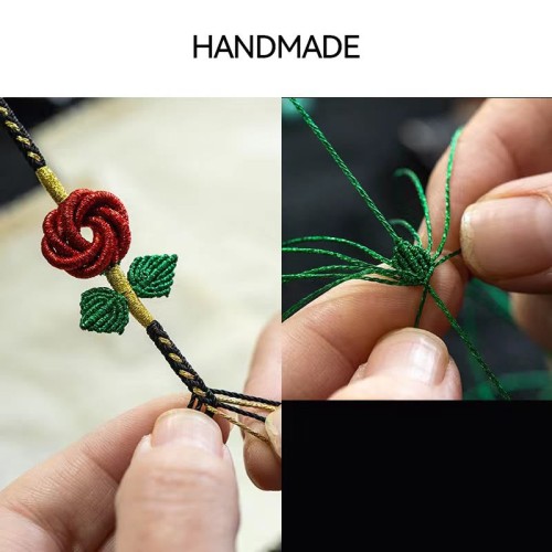 Rose Flower Peace Knot Handmade Luck Bracelet Rose Flower Peace Knot Handmade Luck Bracelet