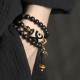 Ebony Wood Dzi Bead Protection Bracelet Ebony Wood Dzi Bead Protection Bracelet