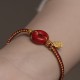 Cinnabar Fu Character Blessing Braided Bracelet Cinnabar Fu Character Blessing Braided Bracelet