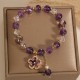 Amethyst Pearl Flower Charm Transformation Bracelet Amethyst Pearl Flower Charm Transformation Bracelet