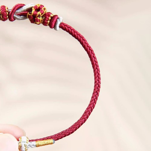 Handmade Peach Blossom Peace Knot Luck Bracelet