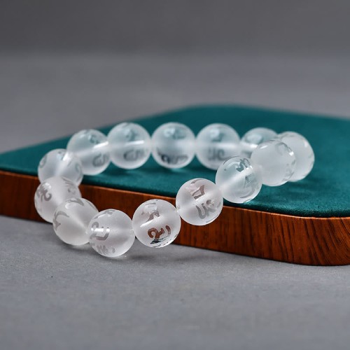 White Crystal Black Onyx Meditation Bracelet White Crystal Black Onyx Meditation Bracelet