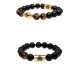 Black Onyx Tiger Eye Lion Protection Bracelet